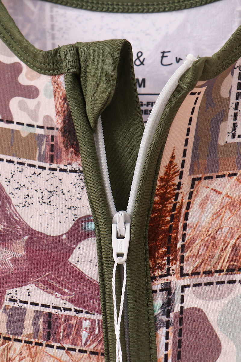 Forest Hunting Bamboo Romper