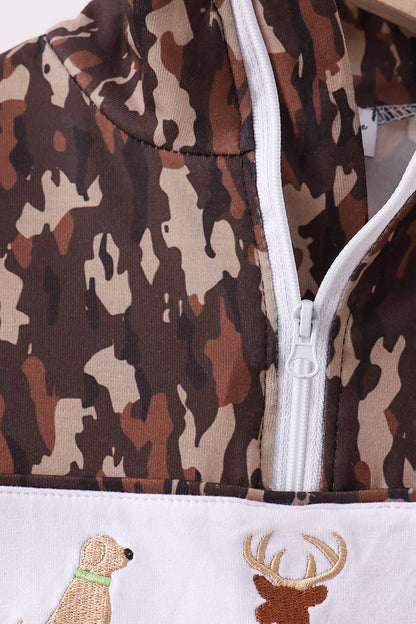Camouflage hunting embroidery pullover