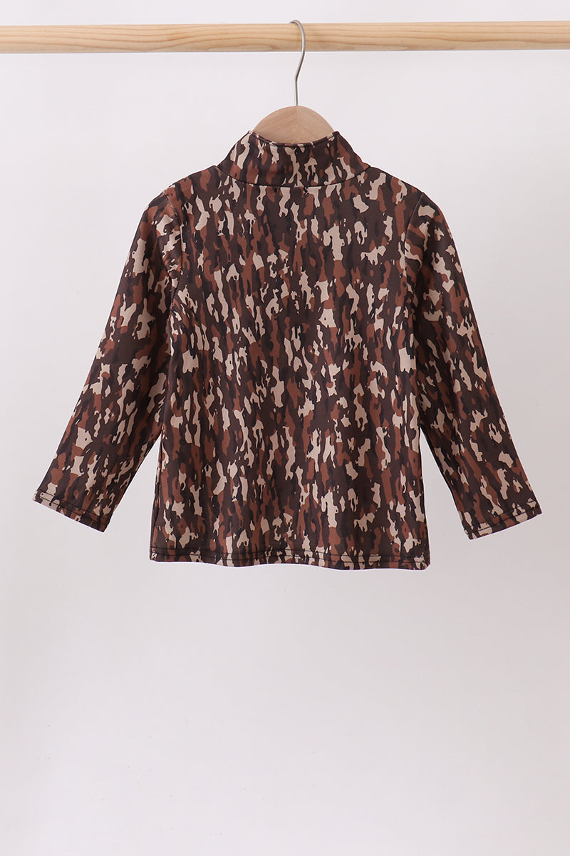 Camouflage hunting embroidery pullover