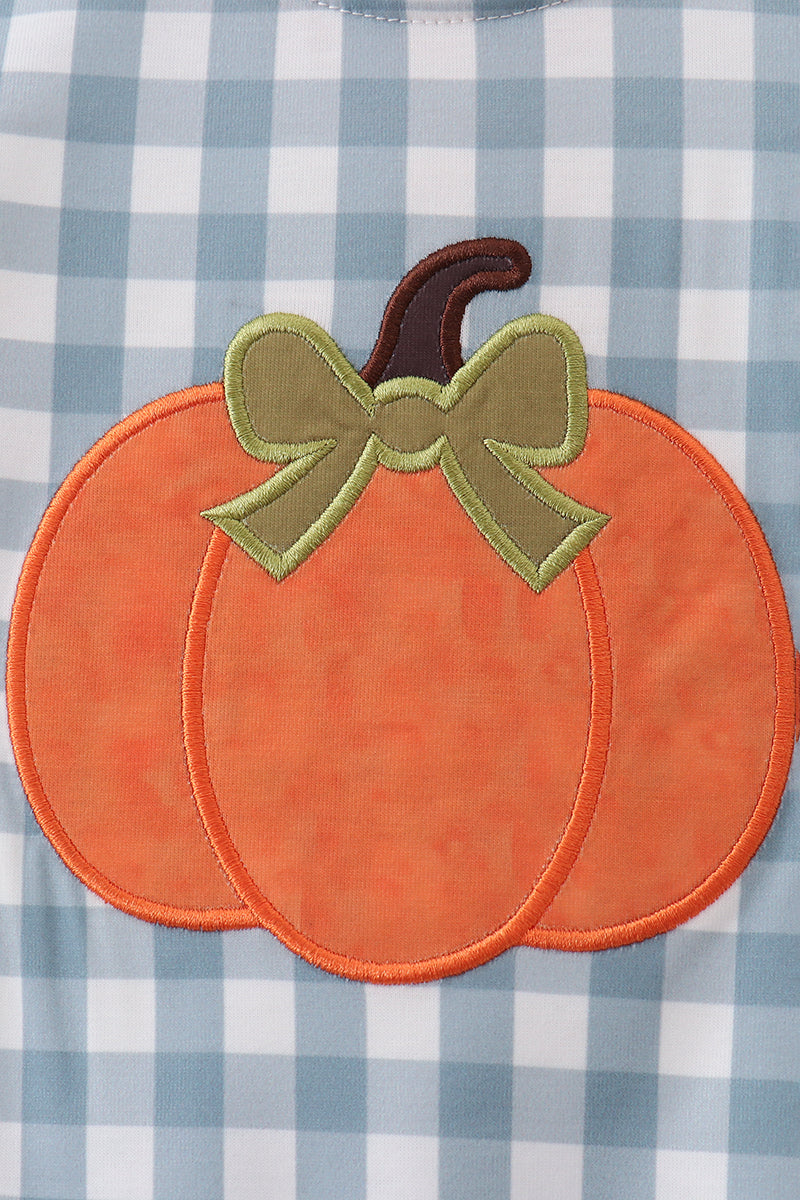 Orange Pumpkin Applique Romper
