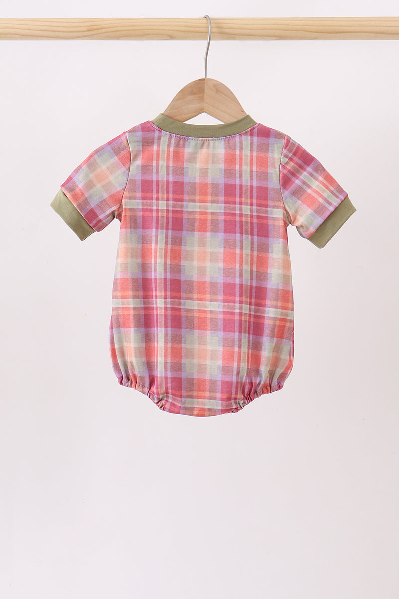 Camel Pumpkin Embroidery Plaid Bubble