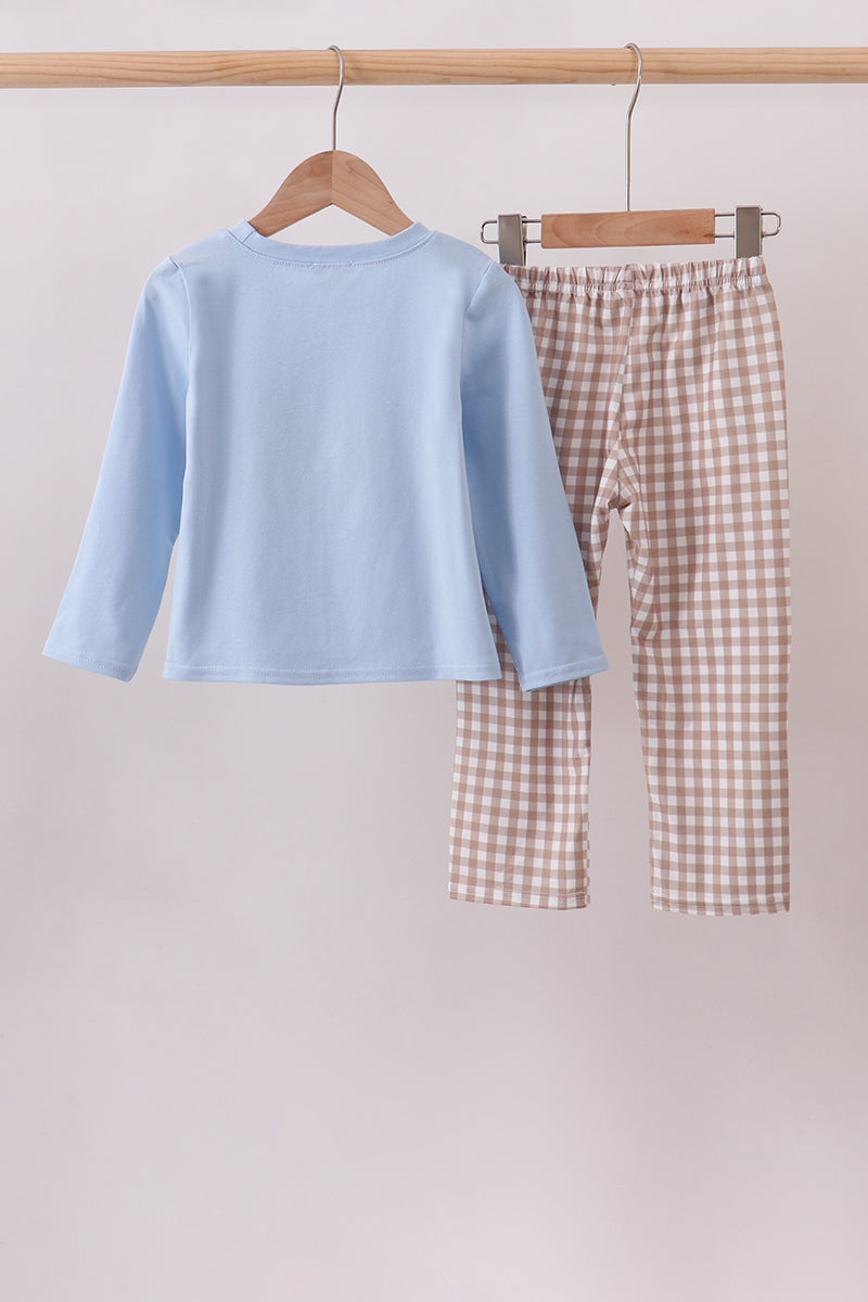 Blue Mallard Applique Pants Set