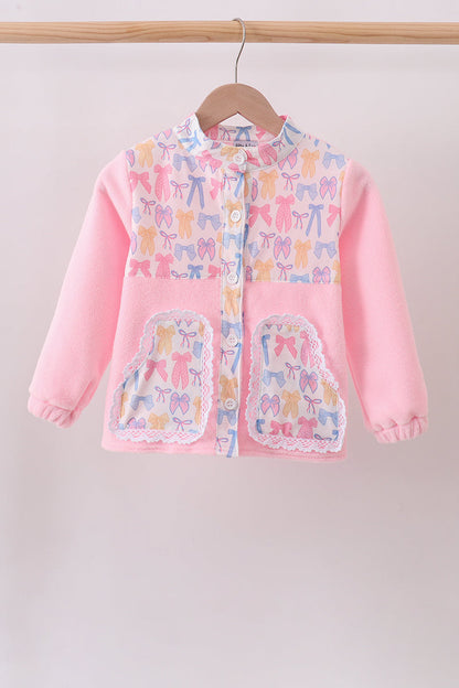 Pink Bow Fleece mom&me Jacket