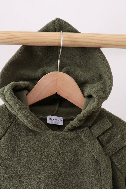 Green Fleece Bow Coat