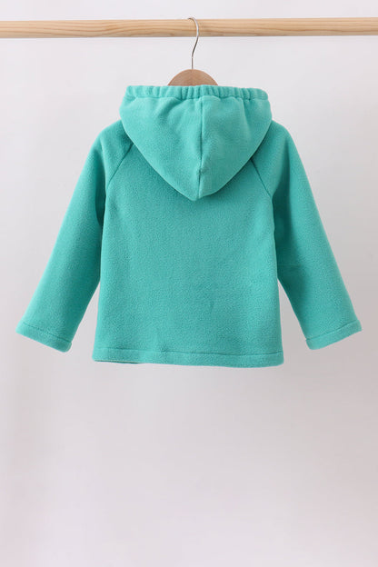 Turquoise Fleece Bow Coat