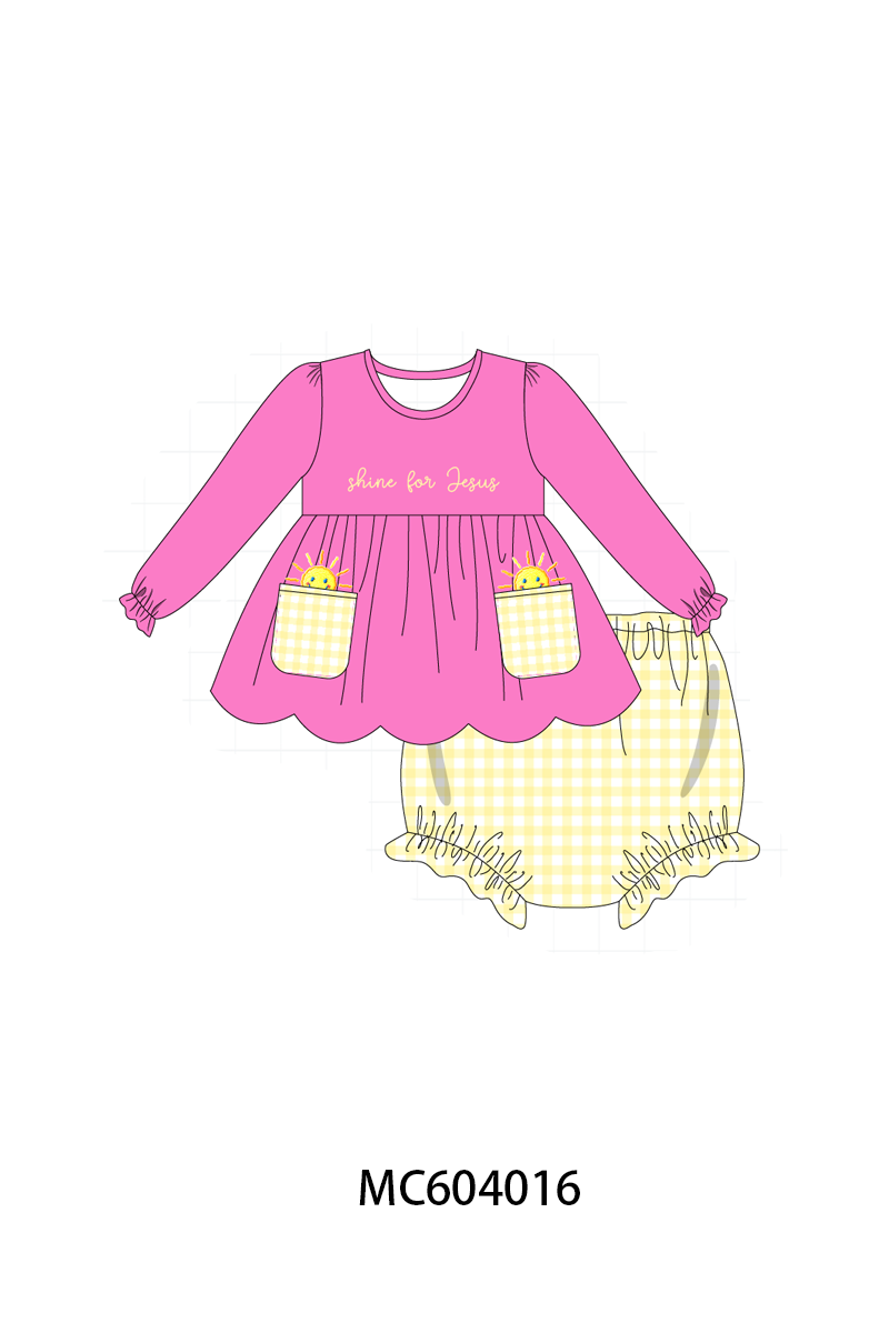 Pink shine for jesus embroidery bloomer set