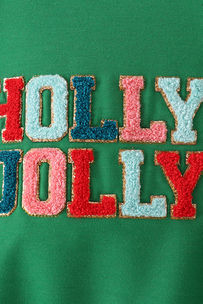 Green Holly Jolly French Knot Top