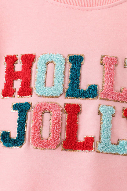Pink Holly Jolly French Knot Mom&me Top