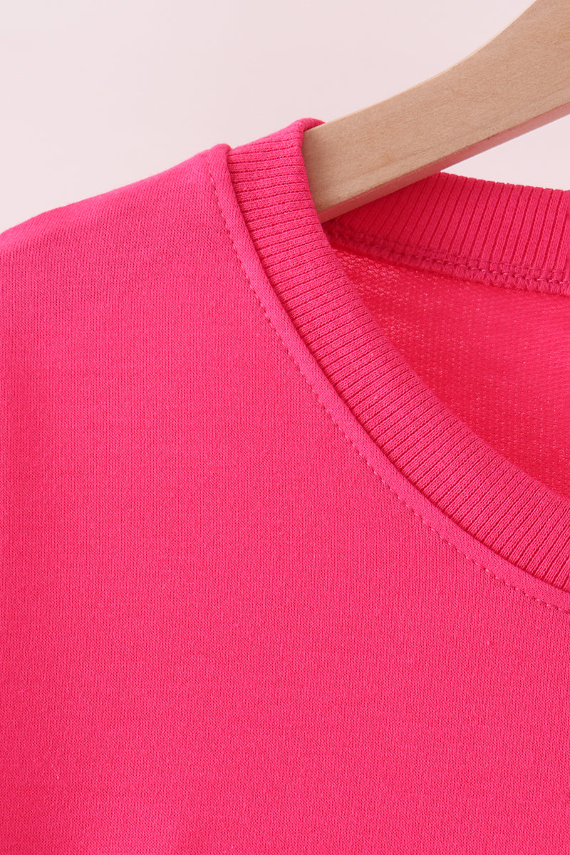 Hot Pink Christmas Tree Sequin Mom&me Top