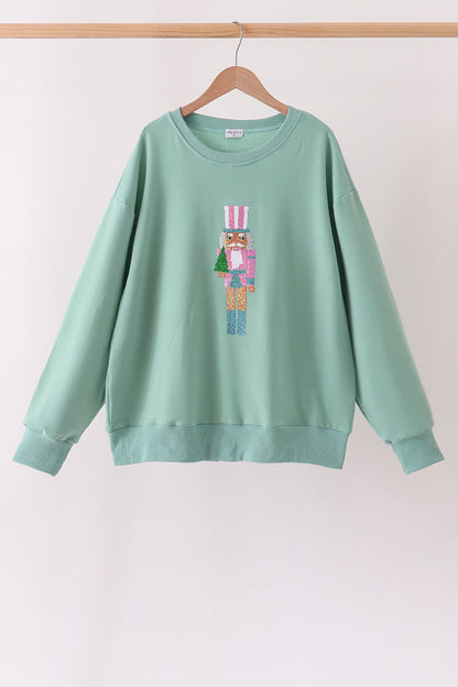 Sage Nutcracker Sequin Mom&me Top