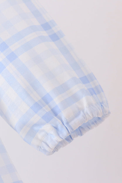 Blue Plaid Ruffle Dress