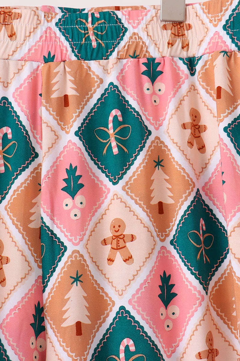 Green Gingerbread Bamboo Mom&me Pajama Set