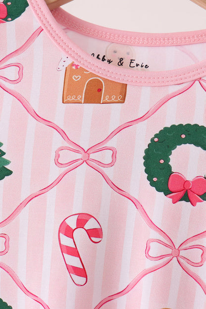 Pink Christmas Tree Bamboo Mom&me Pajama Set