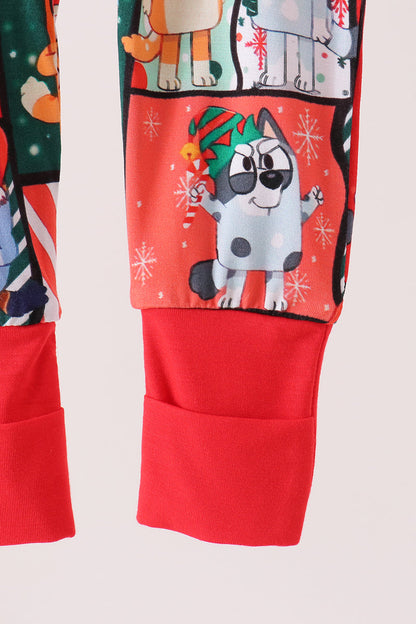 Red christmas bluey bamboo romper