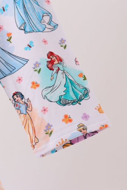 Blue princess ruffle bamboo dress