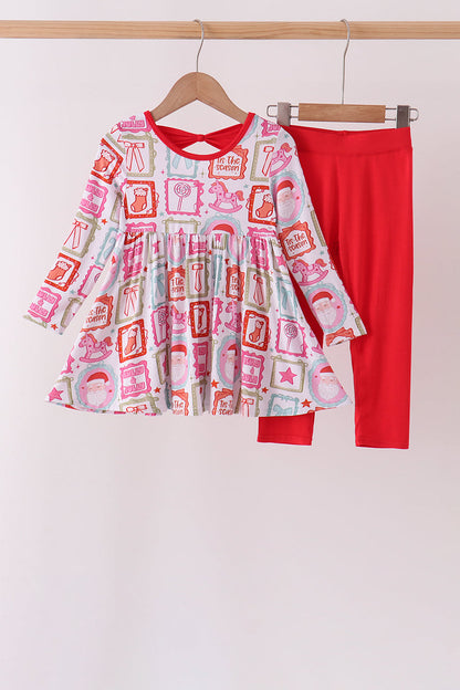 Red Santa Carousel Pajama Set