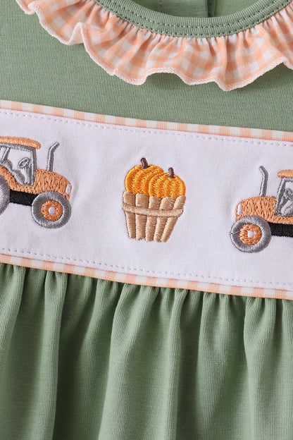 Green farm embroidery bloomer set