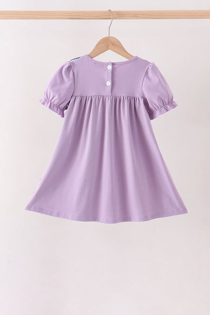 Purple spooky embroidery dress