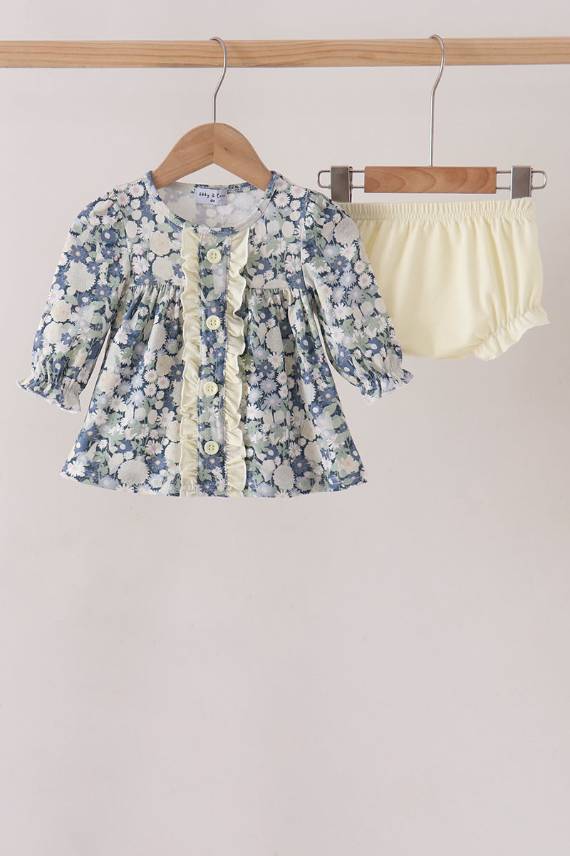 Vintage Floral Ruffle Bloomer Set