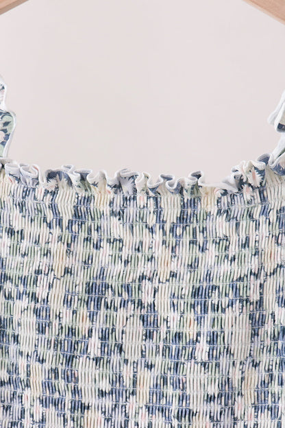 Vintage Floral Smocked Mom Dress
