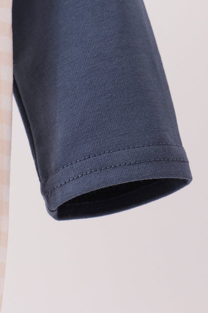 Navy sweet as pie embroidery gingham bubble
