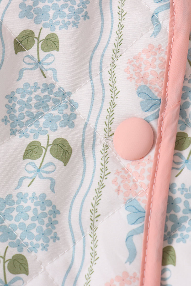 Blue hydrangea ruffle jacket