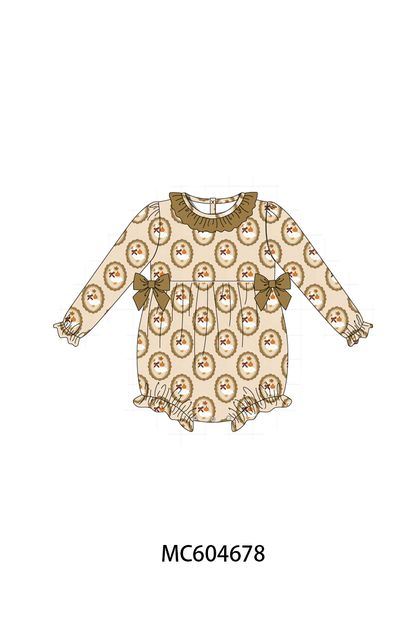 Brown goose pumpkin ruffle bubble