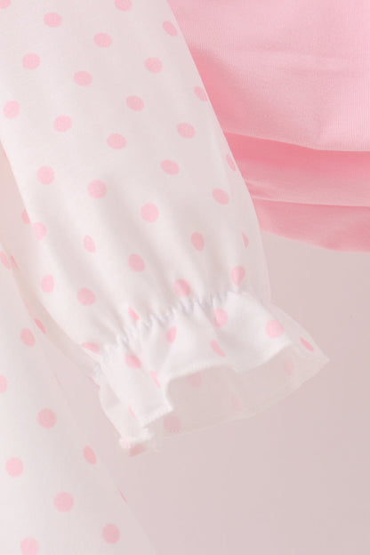 Pink french knot dot bloomer set