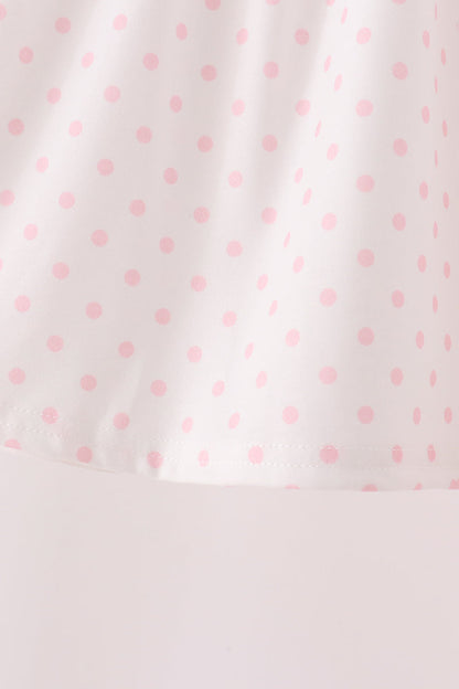 Pink french knot dot pants set