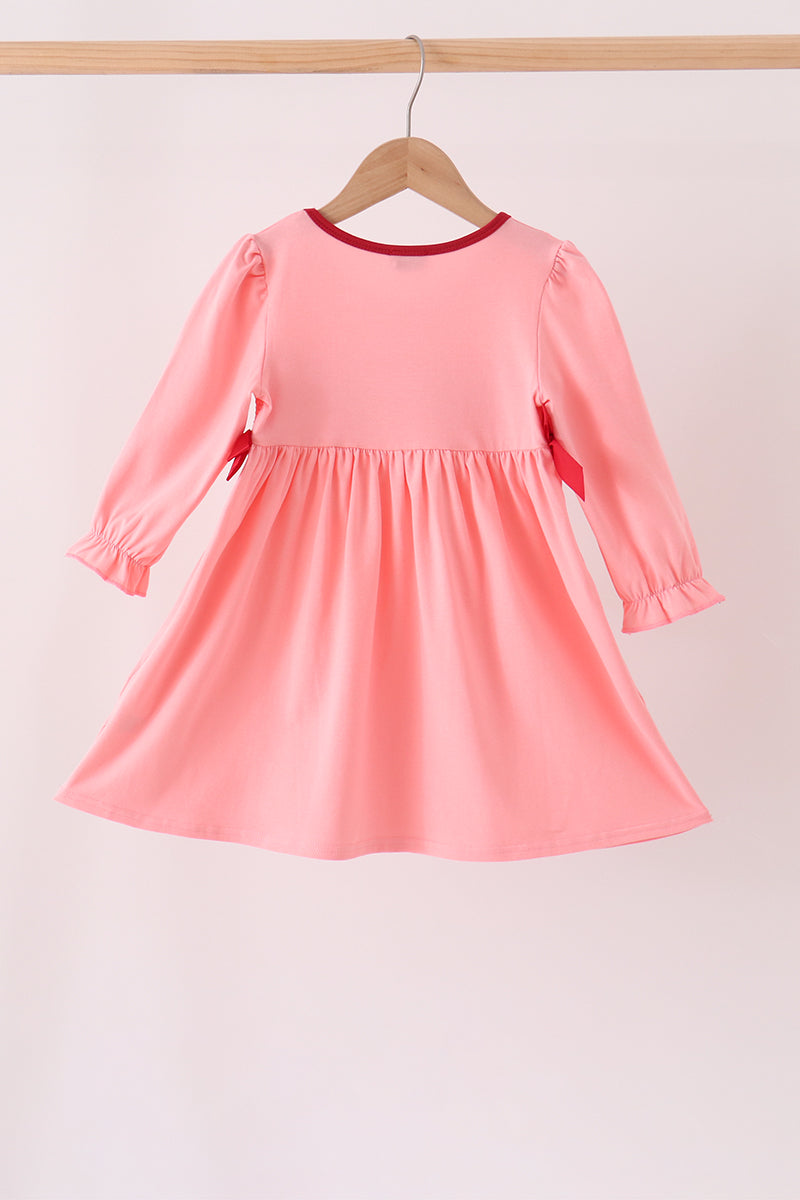 Pink turkey embroidery dress