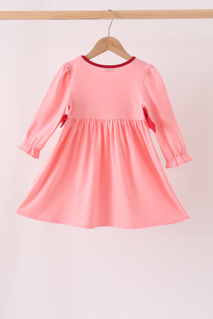 Pink turkey embroidery dress