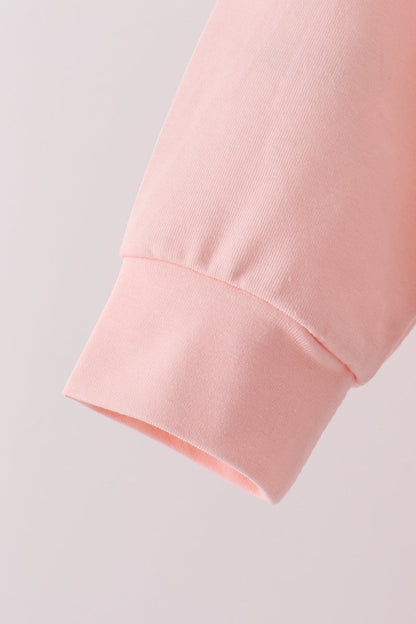 Pink Floral Bow Applique Top