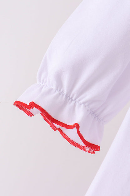 Red Gingerbread Smocked Pants Set