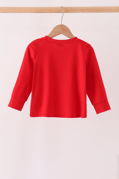 Red Holly Jolly Embroidery Top
