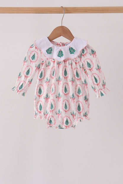 Pink Christmas Tree Embroidery Bubble