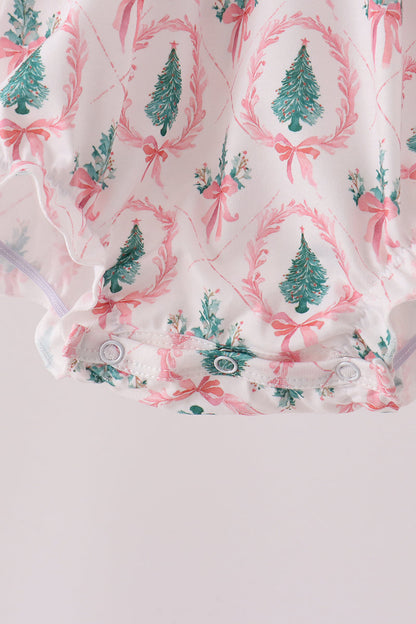 Pink Christmas Tree Embroidery Bubble