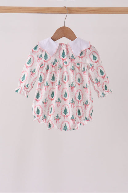 Pink Christmas Tree Embroidery Bubble