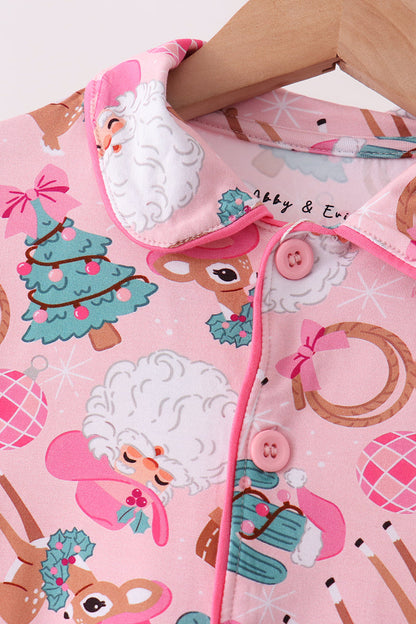 Pink Cowboy Ruffle Bamboo Pajama Set