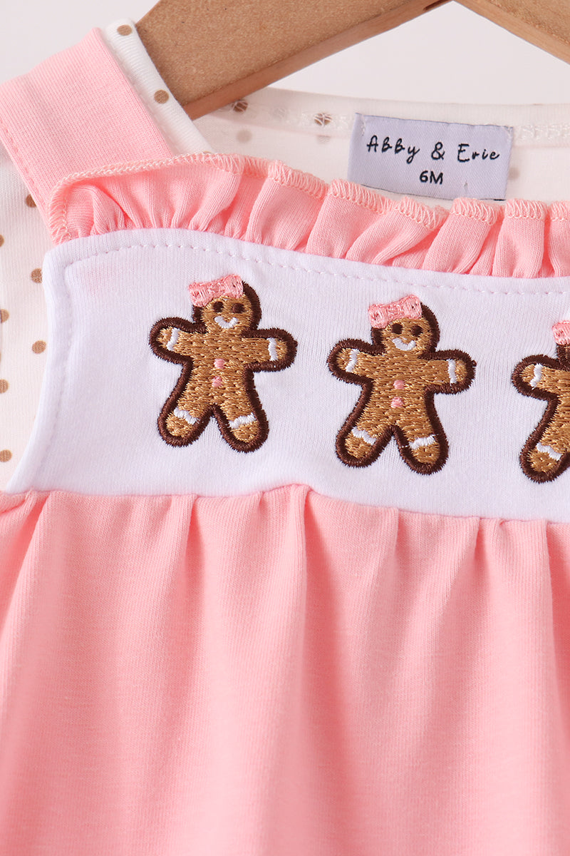 Pink Gingerbread Embroidery 2pc Set