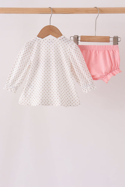 Pink Gingerbread Embroidery Bloomer Set