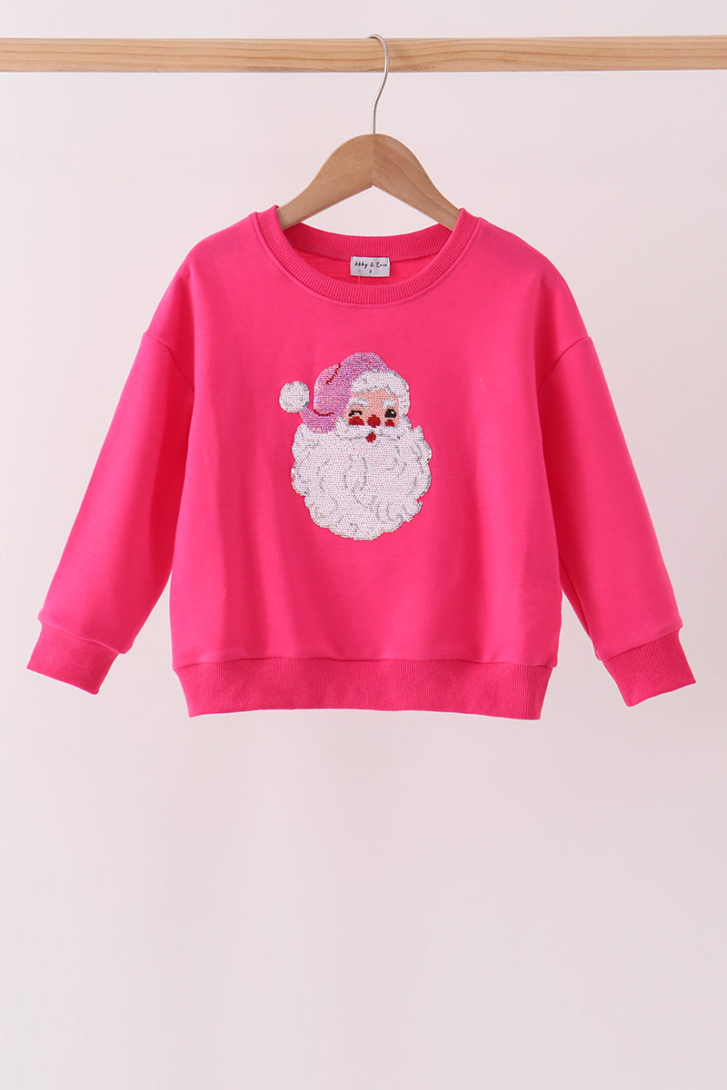 Hot Pink Santa Sequin Top