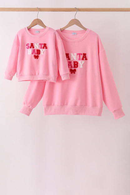 Pink Santa Baby French Knot Mom&me Top