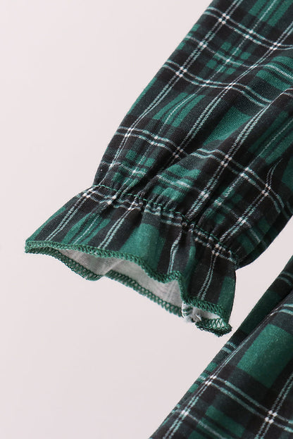 Forest Plaid Smocked Bloomer Set