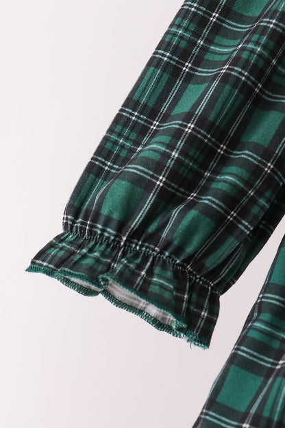 Forest Plaid Smocked Pants Set