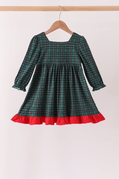 Forest Plaid Smocked Dress