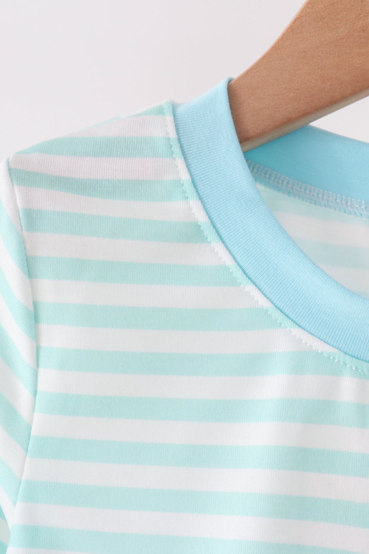 Mint Nutcracker Embroidery Stripe Top