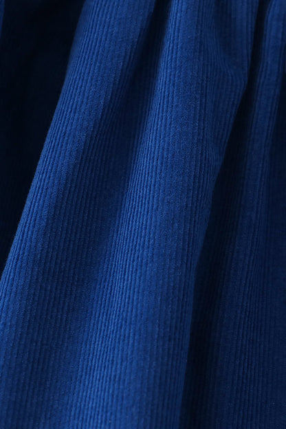 Blue corduroy Nativity Embroidery Dress