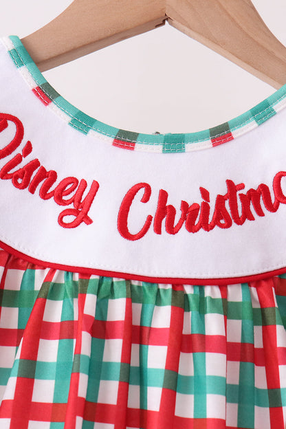 Red Character Embroidery Gingham Bloomer Set