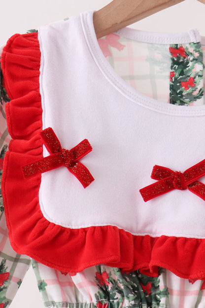 Red Velvet Ruffle jumpsuit