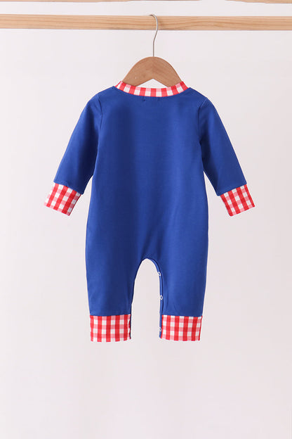 Blue Fire Truck Applique Romper